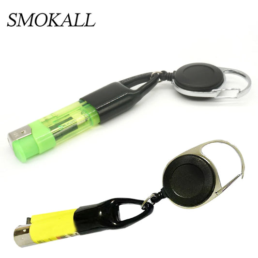 1Pcs Silicone Lighter Protective Cover With Retractable Keychain Regular Size Lighter Holder Sleeve Clip Smoking Accessories